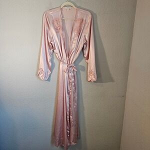 Flora pink lrg/xl robe gown with applique coquette girl romantic balletcore